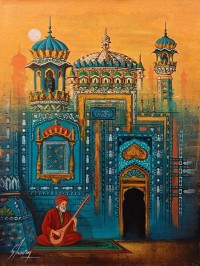 S. A. Noory, 18 x 24 Inch, Acrylic on Canvas, Cityscape Painting, AC-SAN-223 S. A. Noory, 18 x 24 Inch, Acrylic on Canvas, Cityscape Painting, AC-SAN-223